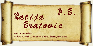 Matija Bratović vizit kartica